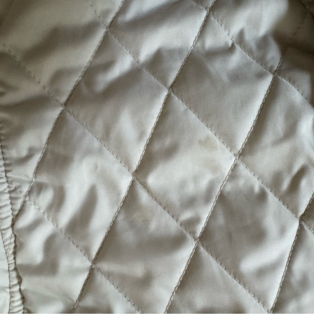 L.L. Bean Cream Quilted Vest Plaid Lined Zip & Snap Outdoor Layer Size XL Petite - Picture 9 of 9